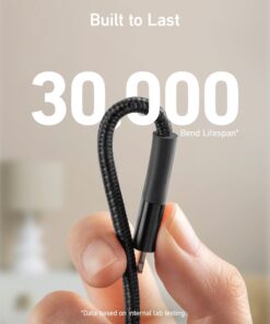 Anker 551 USB-A to Lightning Cable (10ft), MFi Certified iPhone Cable for Flawless Compatibility with iPhone iPhone 13 13 Pro 12 Pro Max 12 11 X XS XR 8 Plus and More(Black) 10 ft Black 21 71jQM1 ZRFL 1