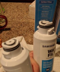 SAMSUNG Genuine Filter for Refrigerator Water and Ice, Carbon Block Filtration for Clean, Clear Drinking Water, 6-Month Life, HAF-CIN/EXP, 1 Pack 71 71jTcm7JPpL