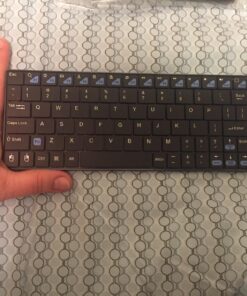Rii K12+ Mini Wireless Keyboard with Large Touchpad Mouse&Qwerty Keypad, Stainless Steel Portable Wireless Keyboard with USB Receiver for MacBook/iPad/Tablet/PC/Laptop/Smart TV/Raspberry Pi - Black 45 71jU9XFGWaL