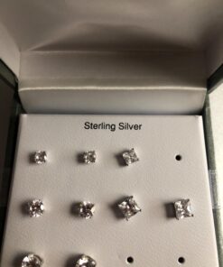 Jstyle Stud Earrings for Women Mens Stainless Steel Earrings, 3-8mm Round Cubic Zirconia Earrings Studs Ear Piercing Jewelry Set Silver Tone 34 71jY1fyD4yL