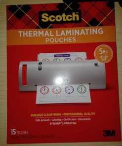 Scotch Thermal Laminating Pouches Premium Quality, 5 Mil Thick for Extra Protection, 50 Pack Letter Size Laminating Sheets, Our Most Durable Lamination Pouch, 8.9 x 11.4 inches, Clear (TP5854-50) 50-Pack 23 71jYbYeMviL