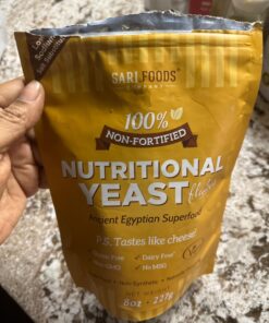 Sari Foods- Non-Fortified Nutritional Yeast Flakes, 24oz or 8oz, Superfood, Rich in Vegan Protein. Gluten Free & Dairy Free Cheese Substitute, Vitamins B, Beta-glucans, and All 18 Amino Acids, Non GMO Original 8 Ounce (Pack of 1) 35 71jZx UvNL 1