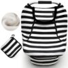 ACRABROS Car Seat Covers for Babies,Winter Autumn Spring Infant Carseat Cover Canopy for Boys and Girls,Stretchy Adjustable Peeping Window with Mesh Cover,Warm Breathable Universal,Black White Stripe Black White Stripe-Patented Design 55 71jaRzj1XUL