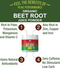 Organic Beet Root Powder - Ultra High Purity Super Food Beets Juice Powder. 100% Pure Nitric Oxide Boosting Beetroot Supplement. Keto, Paleo, Vegan Reds Superfood Rich in Polyphenols 28 71jamRgVCEL
