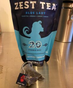 Zest 150mg High Caffeine Energy Leaf Blend - Blue Lady Black Tea - 20 Pack Bag - Hot or Iced - All Natural Strong Flavored Healthy Coffee Alternative Highly Caffeinated Substitute - Perfect for Keto 20 Count (Pack of 1) 35 71jbLDdzUwL