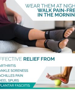 Run Forever Sports Plantar Fasciitis Compression Socks | Foot & Ankle Brace for Women & Men | Toeless Ankle Compression Sleeve for Ankle Support, Plantar Fasciitis, Night Splint, Arch & Achilles Tendonitis Relief Medium Black 30 71jcKxnzVnL