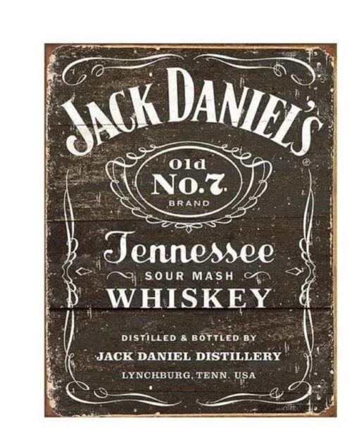 JACKGOLD MS1916 Unique Jack Daniel's-Weathered Logo Tin Sign 12 x 16 Inches