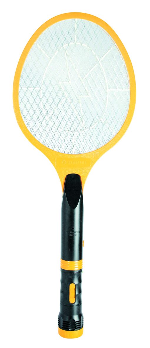 Beastron Bug Zapper Electric Fly 3000V USB Rechargeable, Mosquito Racquet Killer Racket with LED Light & 2 Layer Mesh (Large Size), yellow