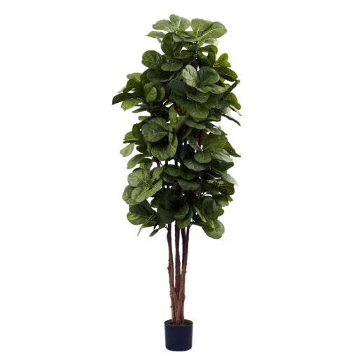 Nearly Natural 6ft Fiddle Leaf Fig Artificial Trees, 72in, Green 72 in