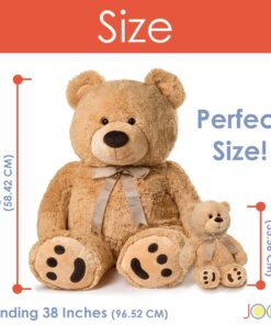 JOON Huge Teddy Bear With Ribbon, Tan 21 71jeQNrJSTL