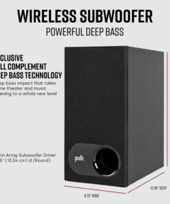 Polk Audio Signa S2 Low Profile TV Sound Bar, Works with 4K & HD TVs, Wireless Subwoofer, Includes HDMI & Optical Cables, Bluetooth Enabled, Black S2 Soundbar + Subwoofer 24 71jfSjTRSPL 1