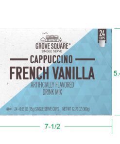 Grove Square Cappuccino Pods, French Vanilla, Single Serve , 24 Count (Pack of 1) 24 Count (Pack of 1) 24 71jfVmdNVWL