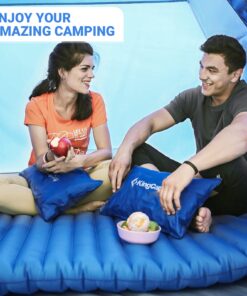 KINGCAMP Double Sleeping Pad, Comfortable Extra Thick 3.9in Camping Mattress 2 Person, Lightweight Inflatable Air Mat for Backpacking, Hiking, Tent Double-blue 16 71jfx4EzmZL