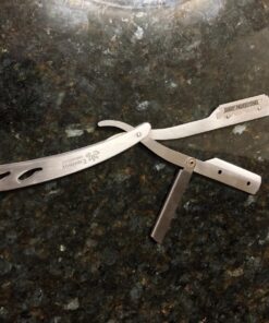 Equinox Professional Straight Edge Razor with 100 Single Derby Blades 100% Stainless Steel Razor and Blades - Close Shaving Men's Manual Shaver - Disposable Blades -Barber Straight Razor Kit - Silver Steel Razor W/ 100 Derby Blades 49 71jjNH0ZeOL