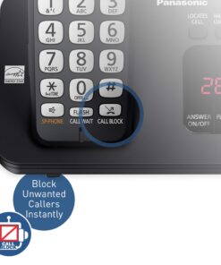 Panasonic DECT 6.0 Expandable Cordless Phone System with Answering Machine and Call Blocking - 3 Handsets - KX-TGE433B (Black) Easy Use 22 71jjeQJXkL