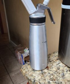 Professional Aluminum Whipped Cream Dispenser - Leak-Free Whip Cream Maker Canister with 3 Decorating Nozzles & Cleaning Brush - 1-Pint / 500 mL Cream Whipper - N2O Chargers (Not Included) 2 30 71jjx7Uu36L 1