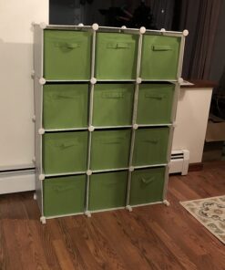 Sorbus Foldable Storage Cubes - 6 Fabric Baskets for Organizing Pantry, Closet, Shelf, Nursery, Playroom, Toy Box, Cubby - 11 Inch Dual Handle Collapsible Closet Organizers and Storage Bins (Green) Green 30 71jkJjiZkmL