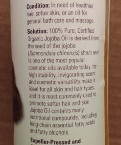 NOW Solutions, Organic Jojoba, Moisturizing Multi-Purpose Oil for Face, Hair and Body, 8-Ounce 8 Fl Oz (Pack of 1) 40 71jmQSYpVL