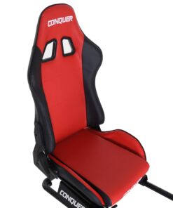 Conquer Racing Simulator Cockpit Driving Seat Reclinable with Gear Shifter Mount Red 15 71jpNwkHYGL