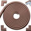 Roving Cove Edge Corner Protector Baby Proofing (Large 15ft Edge 4 Corners) - Hefty-Fit Heavy-Duty, Soft NBR Rubber Foam, Furniture Fireplace Safety Corner Edge Bumper Guard, 3M Adhesive, Coffee Brown 15 feet 20 71jqpw9DcbL