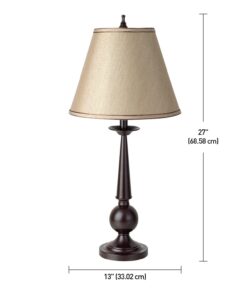 Globe Electric 12398 Set of Two 27" Table Lamps, Bronze Finish, Beige Shades Oil-Rubbed Bronze 25 71jrcIR2cGL
