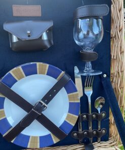 PICNIC TIME Romantic Canterbury Deluxe Wicker Picnic Basket Set for 2, with Blanket and Soft Cooler, One Size, Navy with Plaid 45 71jt9bYqiuL