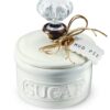 Mud Pie Door Knob Sugar Bowl, White 5.85H X 6.7L X 6.35W