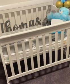 Dream On Me Aden 4-in-1 Convertible Mini Crib In White, Greenguard Gold Certified, Non-Toxic Finish, New Zealand Pinewood, With 3 Mattress Height Settings 35 71jtkzc6sL