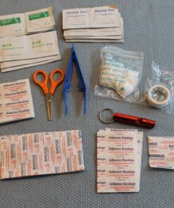 I GO 85 Pieces Hard Shell Mini Compact First Aid Kit, Small Personal Emergency Survival Kit for Travel Hiking Camping Backpacking Hunting Marine Car Red 55 71juFfPSzOL