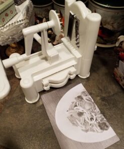 Paderno World Cuisine 3-Blade Vegetable Slicer / Spiralizer, Counter-Mounted and includes 3 Stainless Steel Blades White 52 71jwEtDBTgL