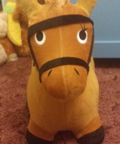 iPlay, iLearn Bouncy Pals Brown Hopping Horse, Toddler Plush Animal Hopper Toy, Kids Inflatable Ride on Bouncer W/Pump, Indoor Outdoor Jumper, Birthday Gifts for 18 24 Months 2 3 Year Old Boys Girls Brown Hopper Horse 41 71jx6BcBuiL