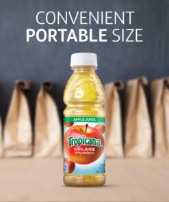 Tropicana 100% Juice, Apple Juice, 10 fl oz (Pack of 24) - Real Fruit Juices, Vitamin C Rich, No Added Sugars, No Artificial Flavors 10 Fl Oz (Pack of 24) 22 71jzRLQFqaL