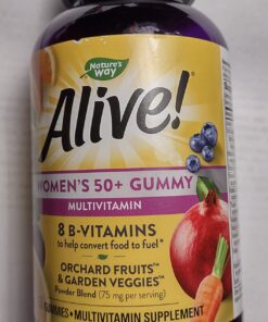 Nature's Way Alive! Women’s 50+ Daily Gummy Multivitamin, Supports Multiple Body Systems*, Supports Healthy Heart, Brain & Bones*, B-Vitamins, Mixed Berry Flavored, 130 Gummies (Packaging May Vary) 130 Count (Pack of 1) 30 71k 3hdiSL 1