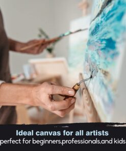 conda 8x10 inch Stretched Canvas for Painting, Pack of 10, 100% Cotton, 5/8 in Profile Blank Stretched Canvas Value Bulk Pack Art White Canvas for Acrylics, Oils Painting 30 71k 7MHT85S