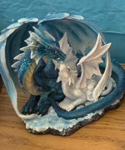 StealStreet SS-G-71533 Light Blue Dragon Mom with White Baby Statue Figurine, 7" 28 71k e2JghL