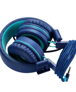 Kids Headphones - noot products K11 Foldable Stereo Tangle-Free 3.5mm Jack Wired Cord On-Ear Headset for Children/Teens/Boys/Girls/Smartphones/School/Kindle/Airplane Travel/Plane/Tablet (Navy/Teal) Navy/Teal 44 71k0FK3pZ8L