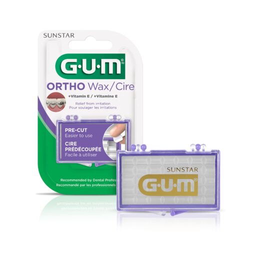 GUM - 723RQC Orthodontic Wax with Vitamin E and Aloe Vera, For Braces, Wires & Partial Dentures Unflavored 1 ct