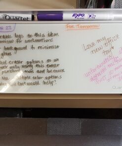 Quartet Glass Dry Erase White Board, Desktop Computer Pad for Notetaking, 18" x 6" Whiteboard, Clean Erase Surface with Storage, 1 Dry Erase Marker, White Surface (GDP186) 39 71k0YnmrlnL