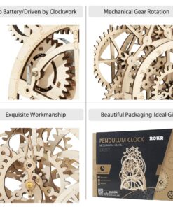 ROKR 3D Wooden Mechanical Pendulum Clock Puzzle,Mechanical Gears Toy Building Set,Family Wooden Craft KIT Supplies-Best Birthday Gifts for Kids Adults to Build 15 71k1MNolm1L