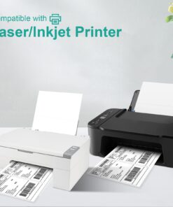MFLABEL Half Sheet Labels with Self Adhesive,8.5 x 11 Inches Packaging Labels, Address Labels, Shipping Labels for Laser & Inkjet Printers,1000 Count(500 Sheets) 500 Sheet 8.5" x 5.5" (2-up) 10 71k1eQNisTL 1