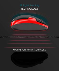 SHHHMOUSE Wireless Silent Noiseless Clickless Mobile Optical Mouse with USB Receiver and Batteries Included, Portable and Compact, for Notebook, PC, Laptop, Chromebook, Computer, MacBook (Black/Red) Black/Red 17 71k1uiXUYEL