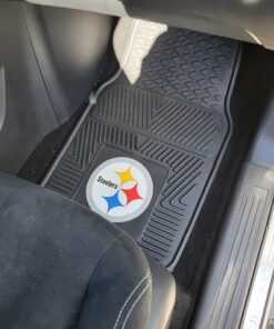 FANMATS 8752 Pittsburgh Steelers 2-Piece Heavy Duty Vinyl Car Mat Set, Front Row Floor Mats, All Weather Protection, Universal Fit, Deep Resevoir Design 22 71k3RO5MfcL