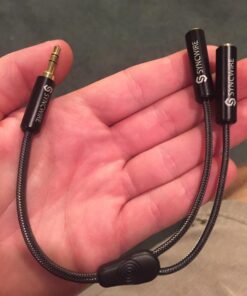 Syncwire Headphone Splitter, Nylon-Braided Extension Cable Audio Stereo Y Splitter (Hi-Fi Sound), 3.5mm Male To 2 Ports 3.5mm Female Headset Splitter for Phone, PS4, Switch, Tablets & More Black 44 71k3oFHY04L 1