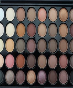 LandFox Cosmetic Matte Eyeshadow Cream Makeup Palette Shimmer Set 40 Color+ Brush Set+Fishtail Bottom Brush (A) 25 71k3yRcJL