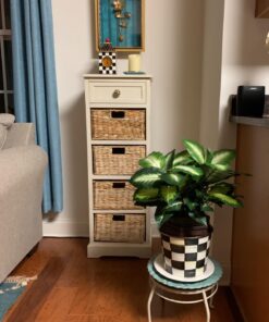 Nearly Natural Triple Golden Dieffenbachia with Wood Vase, Green, 20" x 18" x 22" 37 71k4WZX3s9L