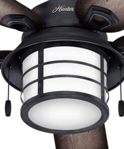 Hunter Fan Company Fan Key Biscayne Indoor/Outdoor Ceiling Fan with 2 LED Lights and Pull Chain Control, Weathered Zinc Finish, 54 Inch 34 71k4jrEJF5L