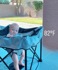 KidCo GoPod Adjustable Height Travel Baby Activity Center - Standing Baby Activity Center with Cupholder and Travel Bag, Midnight 31 71k5AFCpX8L