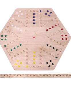 AmishToyBox.com Wahoo Wooden Marble Game Board Set - Large 24" Wide - Solid Maple Wood - Double-Sided - with Large 22mm Marbles and Dice Included 14 71k5s8sX7mL