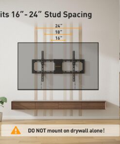 Perlegear UL-Listed Tilting TV Wall Mount for Most 37-82 inch TVs up to 132 lbs, Low Profile Tilt TV Mount Wall Bracket for Flat or Curved TVs, Fits 24”/18”/16” Studs, Max VESA 600x400mm, PGLT2 19 71k64MA2gEL