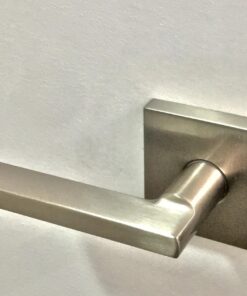 Kwikset Satin Nickel 91540-001 Halifax Door Handle Lever with Modern Contemporary Slim Square Design for Home Hallway or Closet Passage Square Rose Old Version 36 71k64aDaJtL